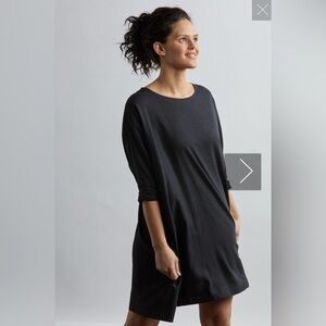 Jamie + The Jones Black Raw Silk Oversized Eco-Chic "The T Dress" - Size M